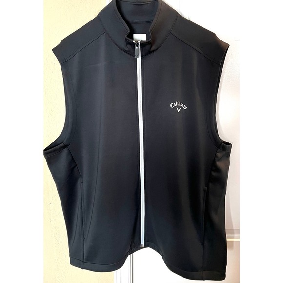 Callaway Sleeveless Golf Vest Mens Black Weather Tech Series Sz L - Picture 1 of 9
